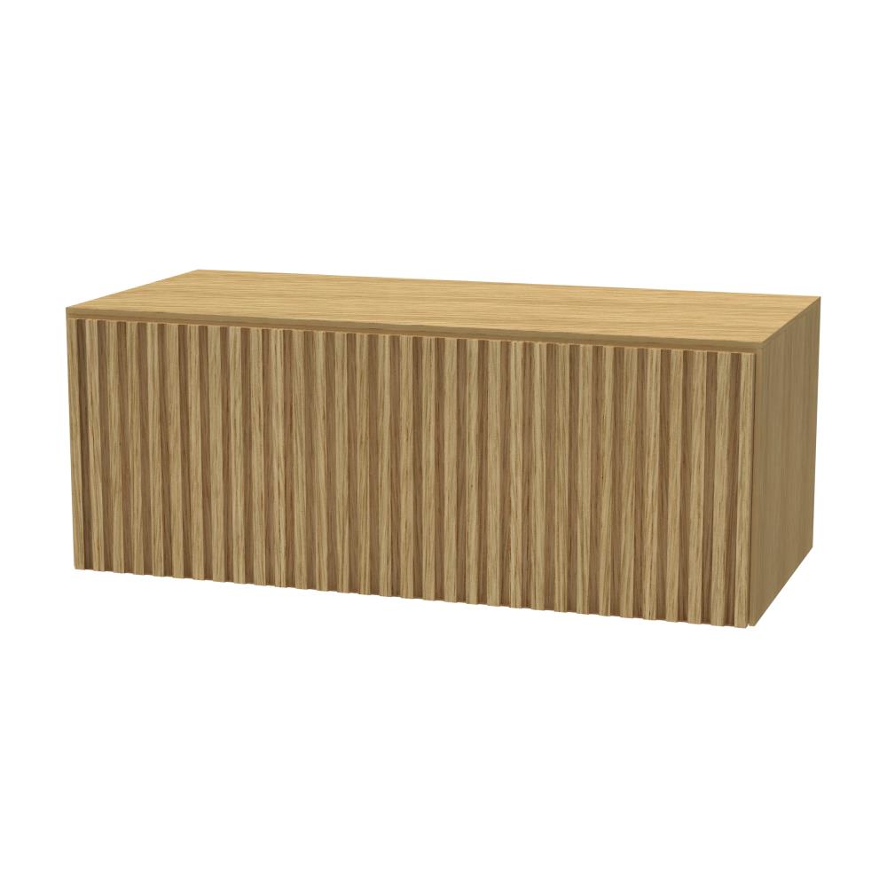 Nerf Badmeubel laag met 1 lade incl. topblad en stolwanden 99x36,8x45 (BxHxD) Blank Oak