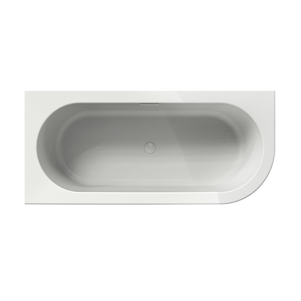 Charley L 165x75x58 hoekbad mat wit incl. waterval vulcombi mat wit