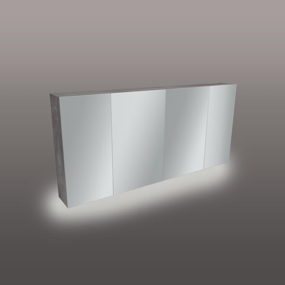 Spiegelkast 4 deuren met ledlicht aan onderzijde 140x65x14 cm Valetta