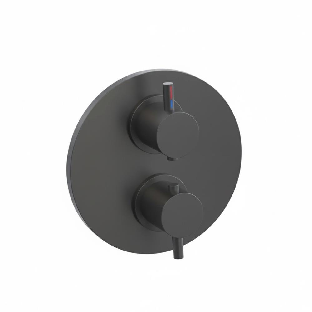 Duero - inbouwthermostaat met 2/3 uitgangen, incl. Tec-Box, grafiet