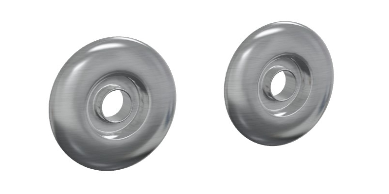 Set met twee extra zij-waterjets(groot)  (zichtdelen in inox-look)