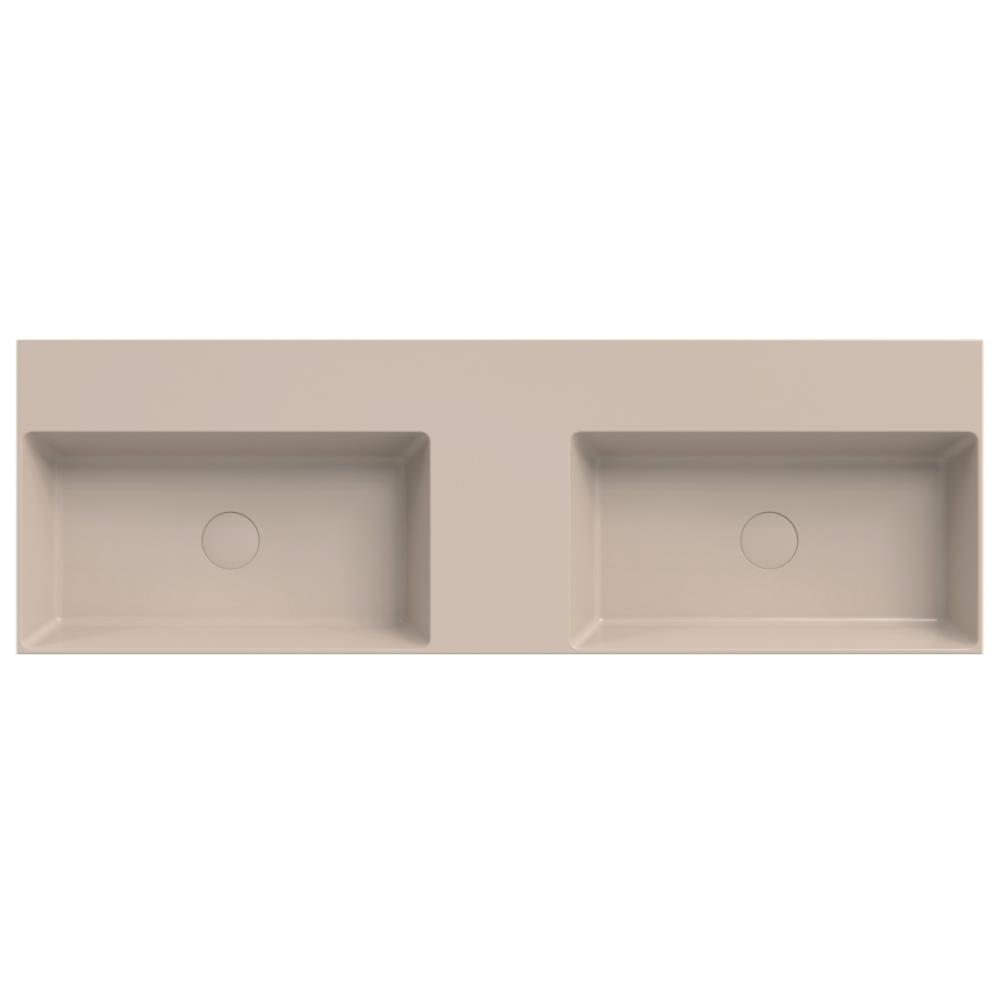 Dolce keramisch wastafelblad 140 met 2 kommen (141x46) Zand mat