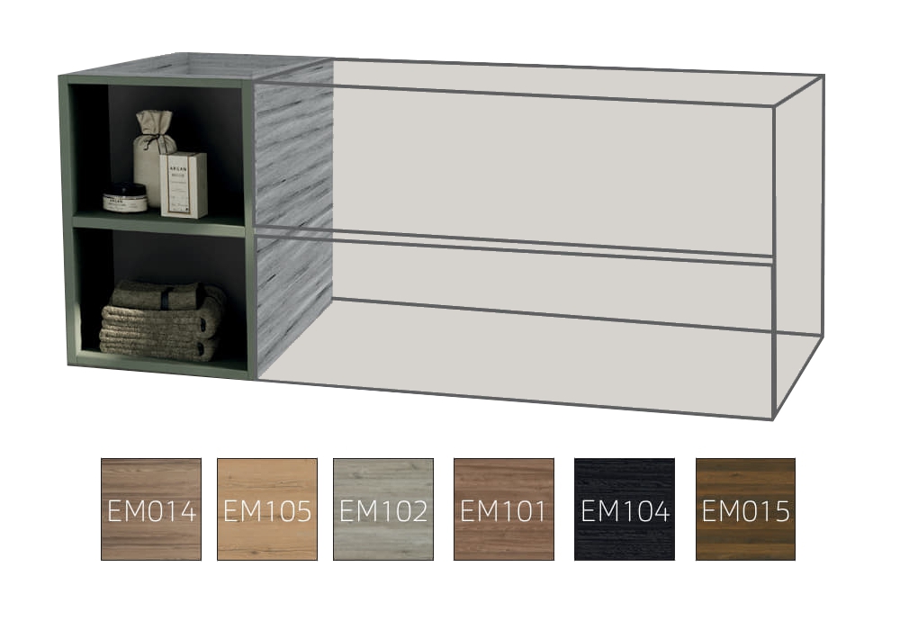 Modulaire kast People 2 open vakken 35x51,6x45,5 stone oak