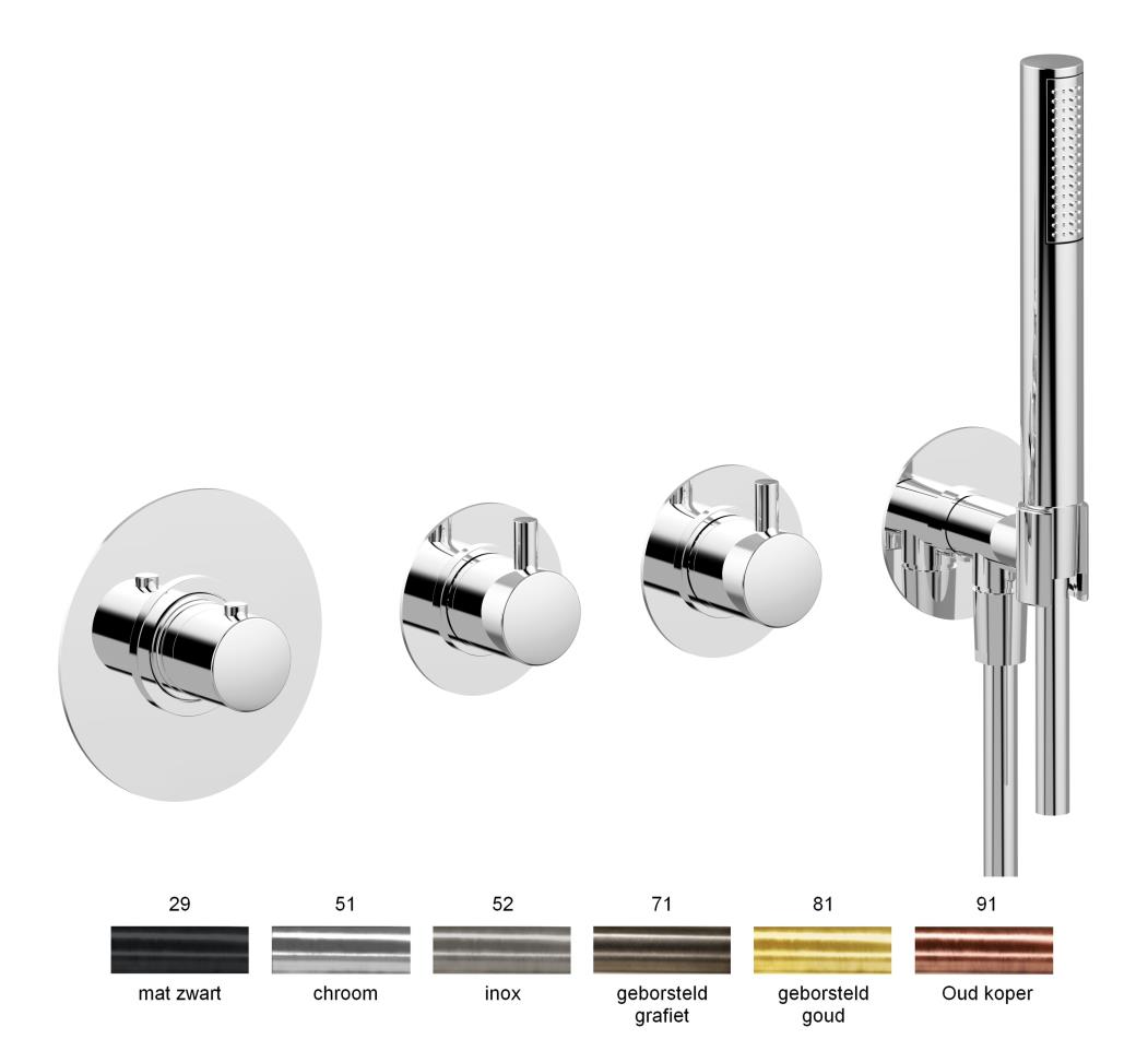 Duero - Inbouw badkraan met twee functie inox