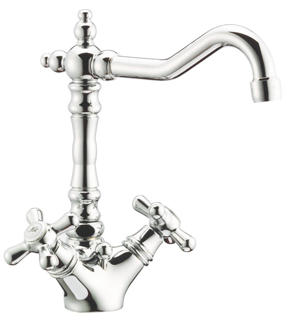 Melrose - wastafelkraan met waste (hoog) chroom