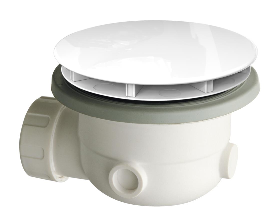 Douchebakafvoer 90 mm wit glans