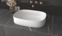 Fleur solid surface wastafel 55x47,5 mat wit