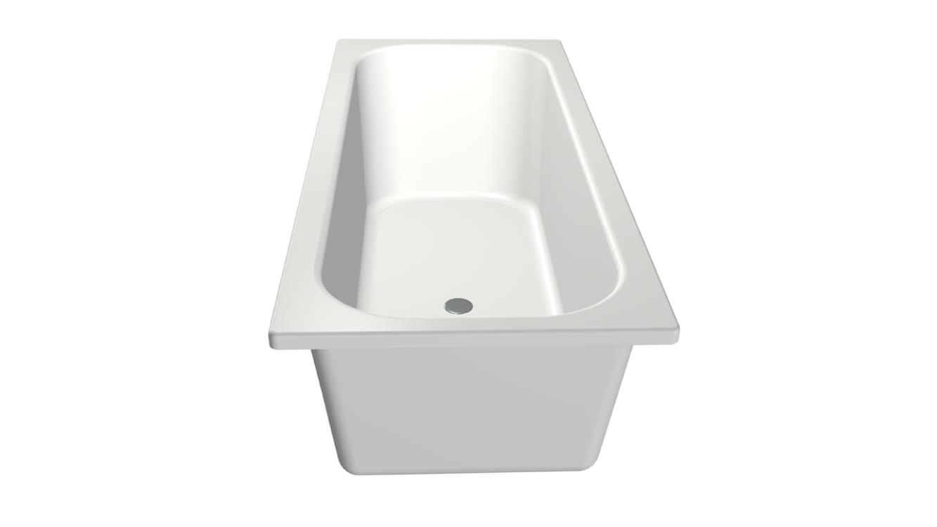Aruba bad  170x75  wit, zonder overloop
