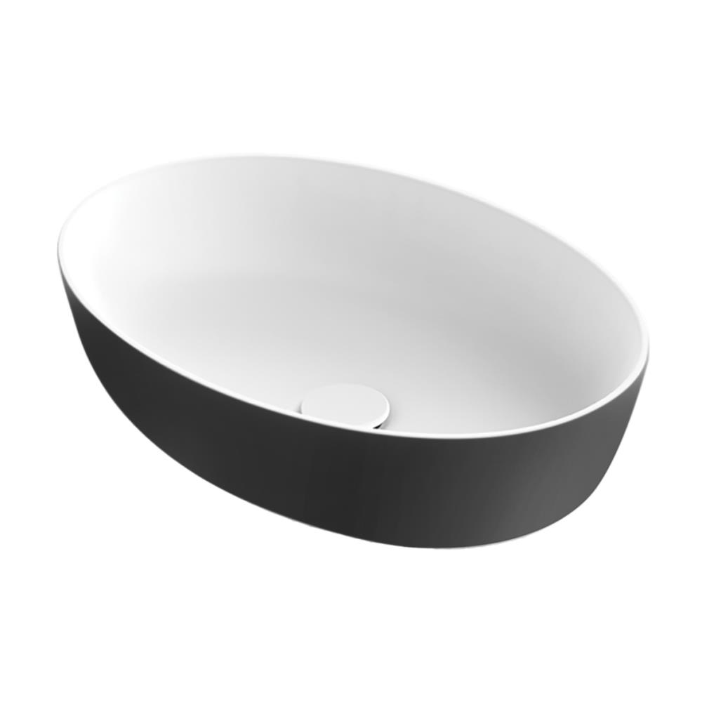 Neo-E Solid Surface waskom 54x38x14 Bicolor Wit/Zwart