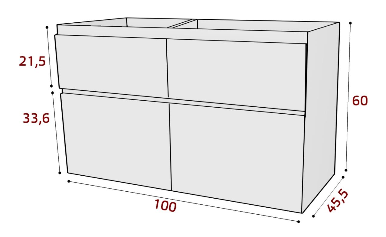 Young Onderkast met 2 lades 100 cement grijs mat 100x60x45,5