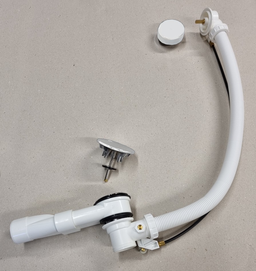 Badafvoer-/overloopcombinatie tbv whirlpool met onderaanzuiging Wit Glans (los)