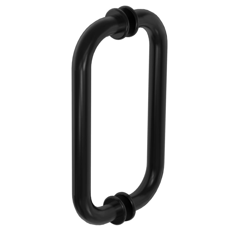 Douchedeurgreep 22 cm, rond 19x19 mm, mat zwart