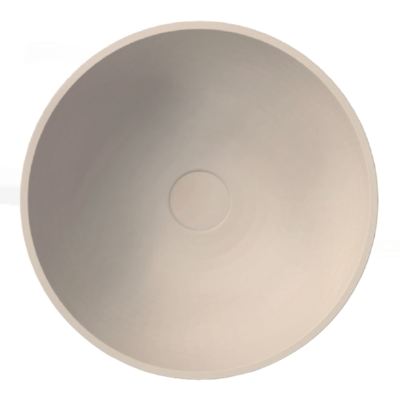 Glow opbouw wastafel, Ø40x11,5 cm, composiet, crème mat