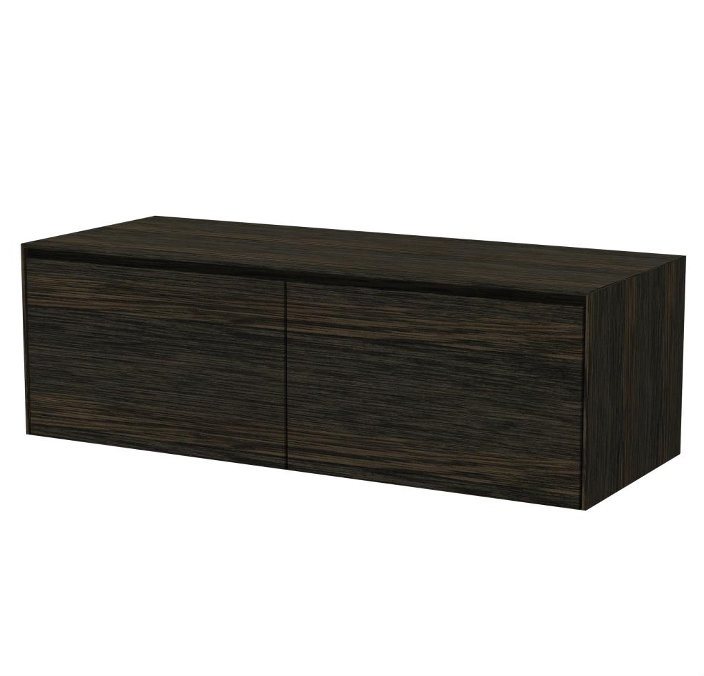 Rect Onderkast 2 lades, 8 mm stolwanden, topblad zonder gat Vulcan Brown