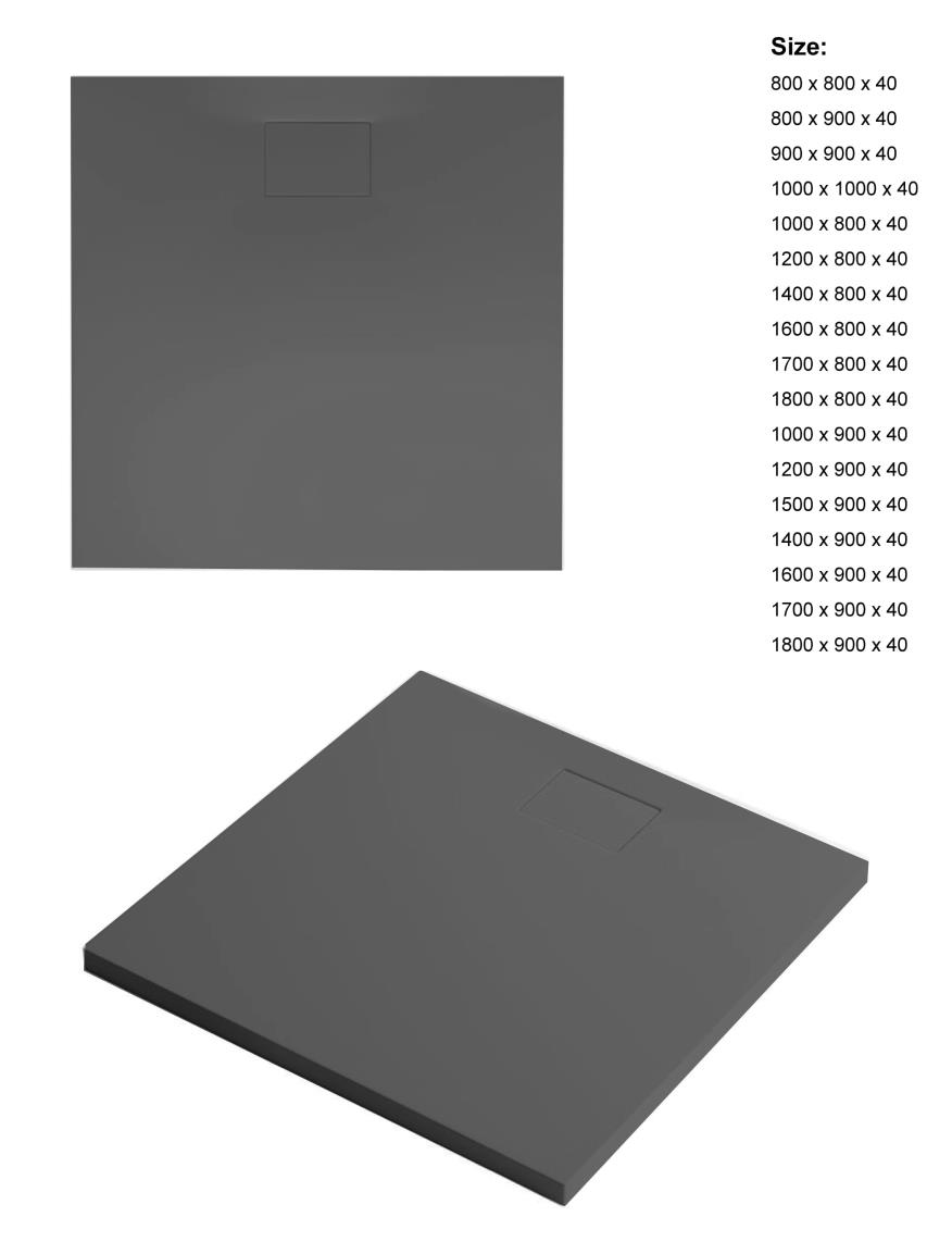 Flat Zero Plus douchevloer 140x80 antraciet - UITLOPEND