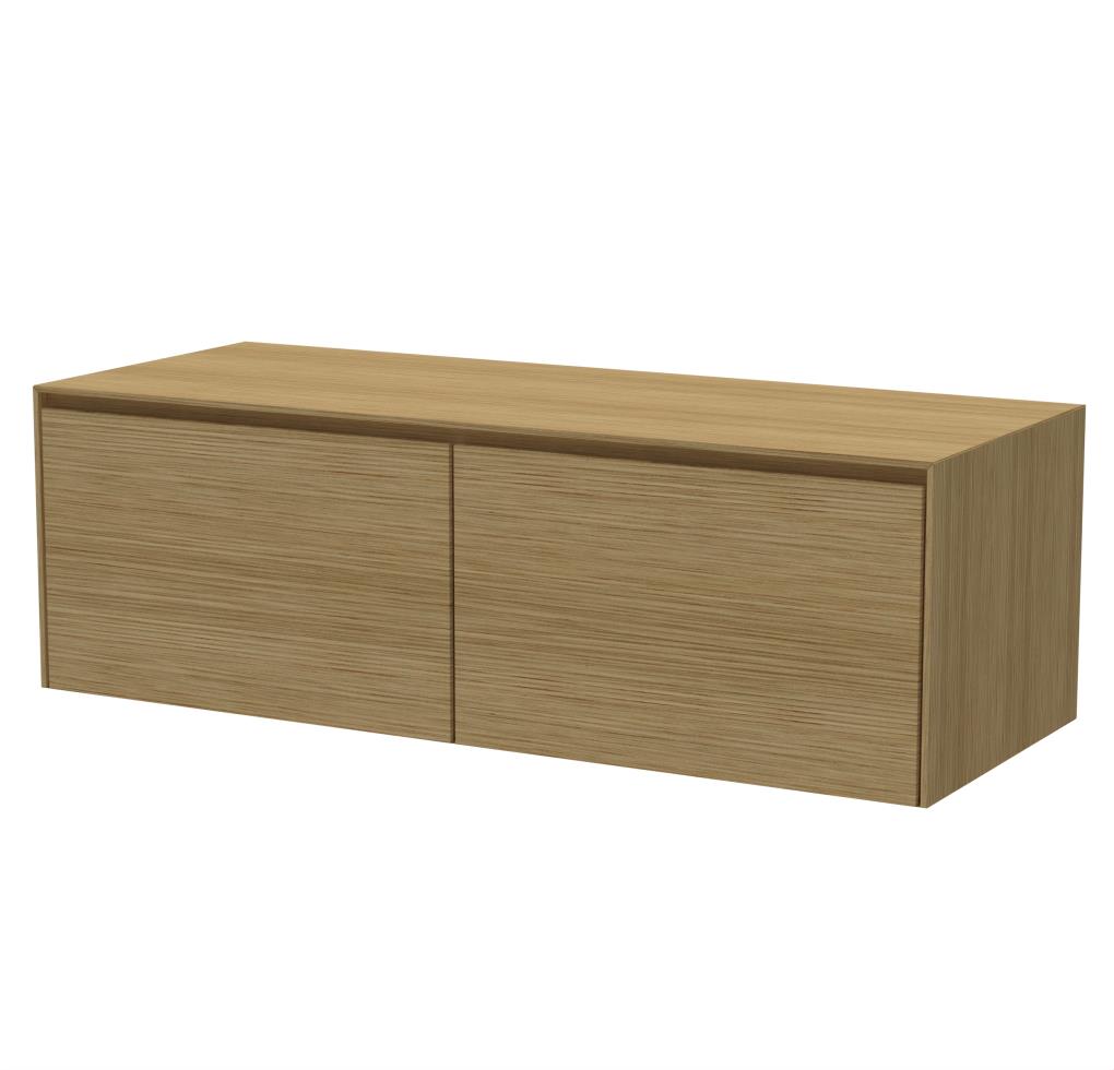 Rect Onderkast 2 lades + binnenlade, 8 mm stolwanden, topblad zonder gat Blank Oak