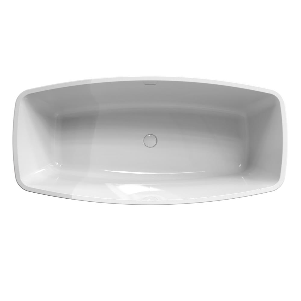 Moniek 170x80x60 vrijstaand bad glans wit incl. sleuf overloop/afvoer glans wit