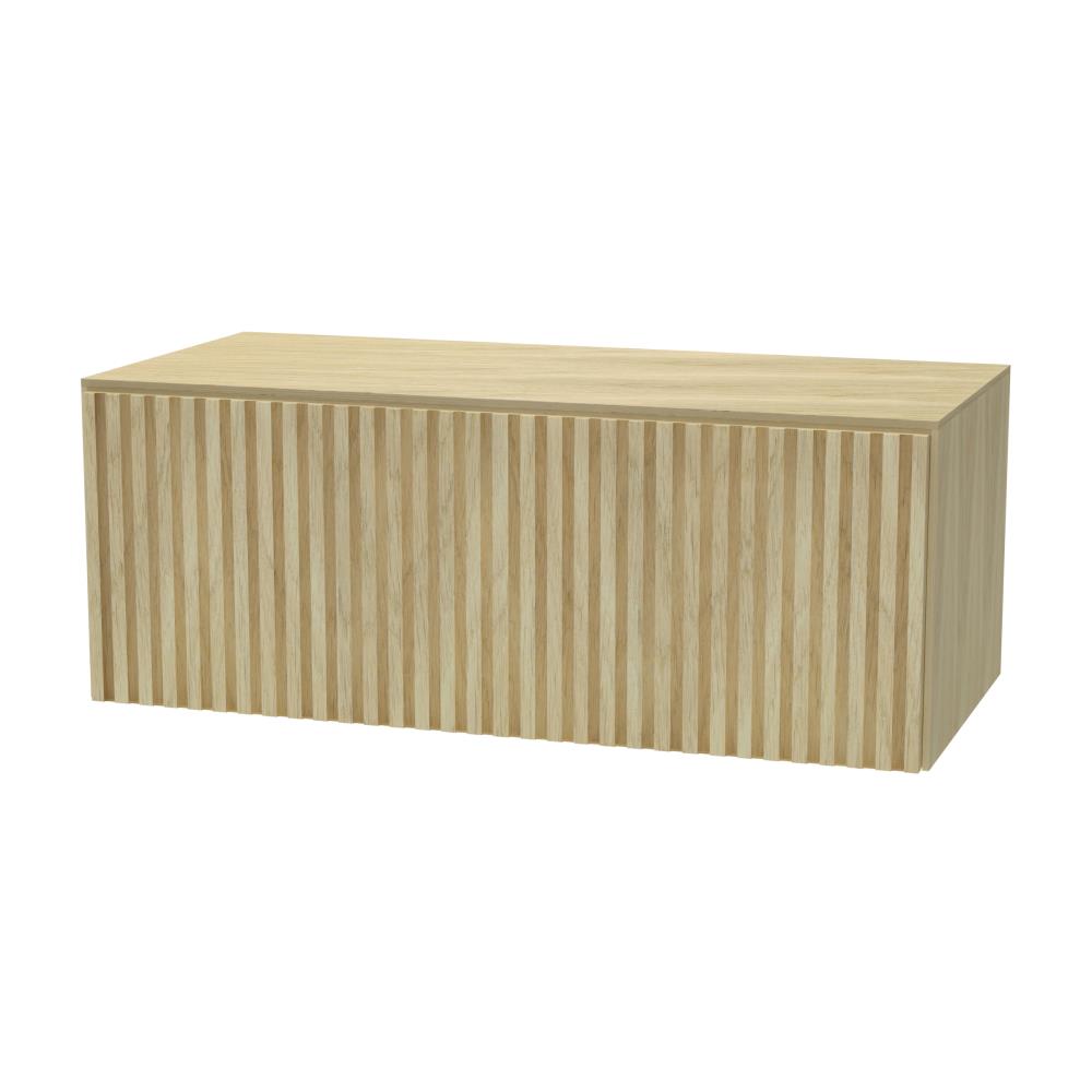 Nerf Badmeubel laag met 1 lade incl. topblad en stolwanden 99x36,8x45 (BxHxD) White Oak