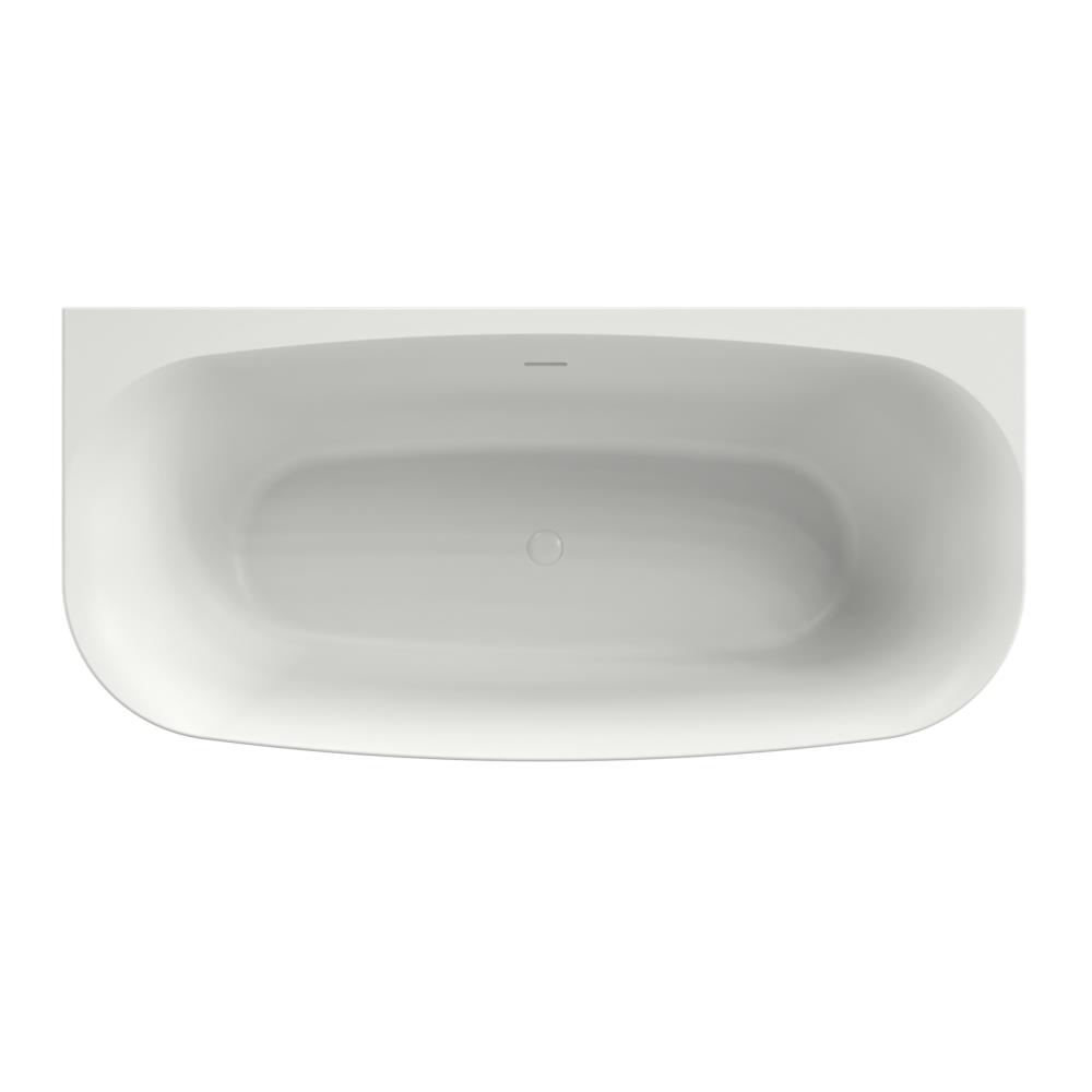 Dion 180x80x60 half-vrijstaand bad mat wit incl. sleuf overloop/afvoer mat wit