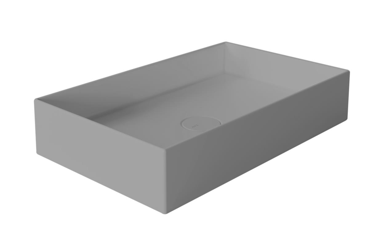 Coco opbouwwastafel 60 x 37 cm, keramisch grijs mat/cement