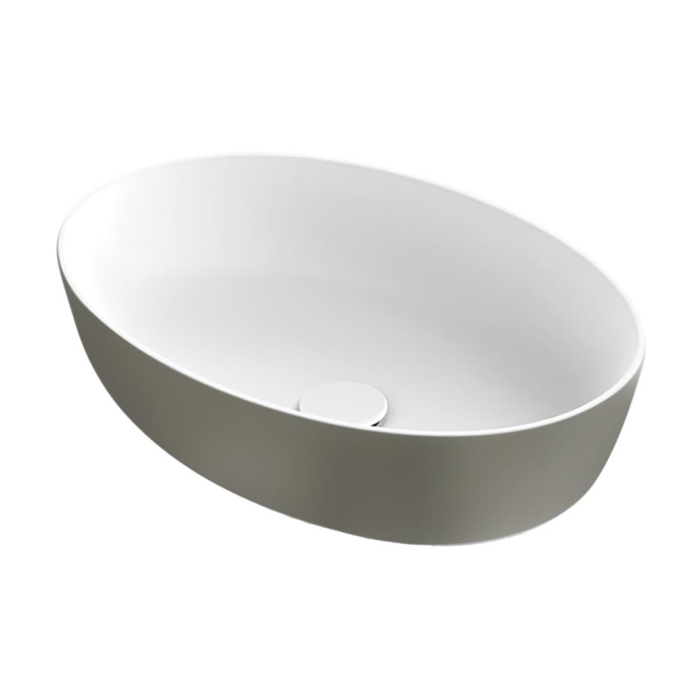 Neo-E Solid Surface waskom 54x38x14 Bicolor Wit/Zijdegrijs