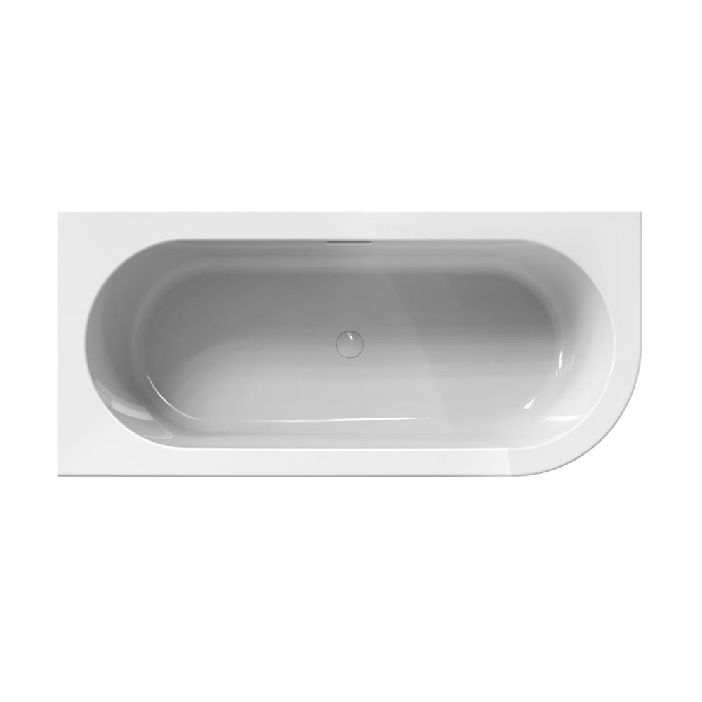 Charley L 165x75x58 hoekbad glans wit incl. waterval vulcombi glans wit