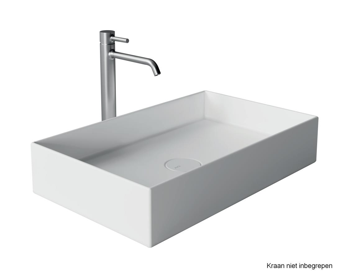 Coco opbouwwastafel 60 x 37 cm, keramisch wit glans