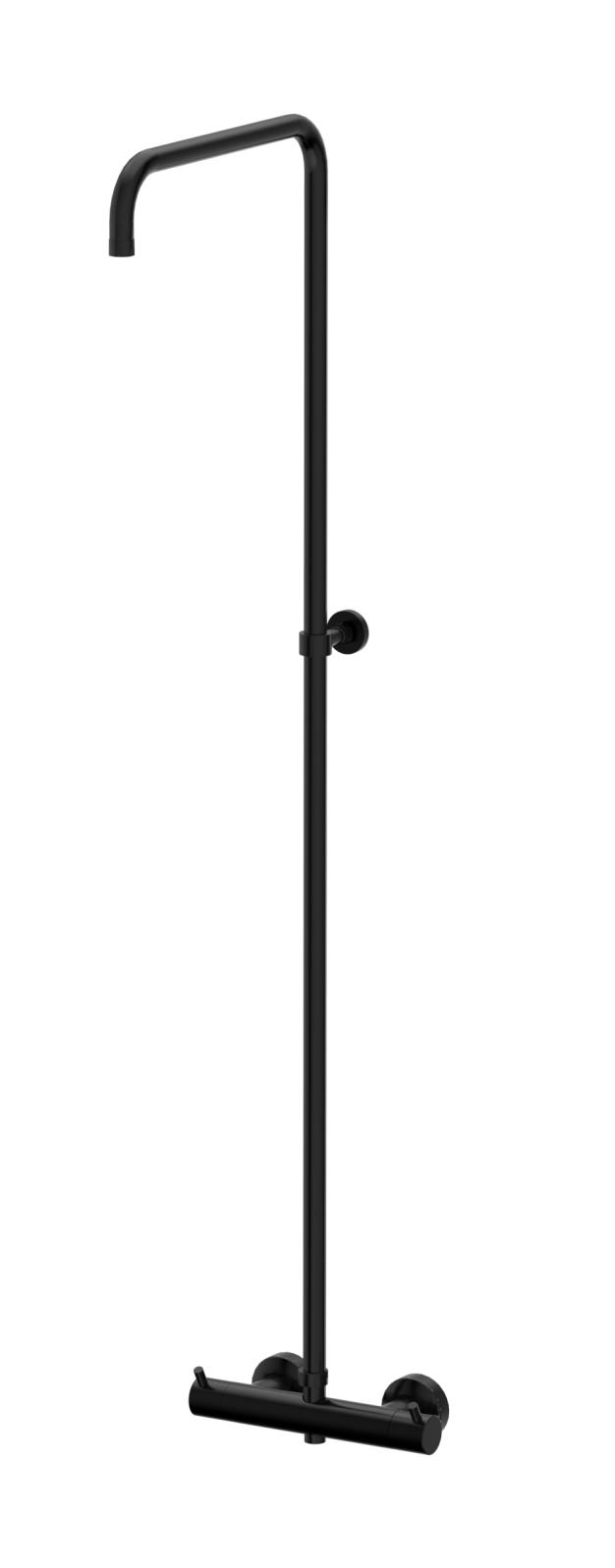 Duero - basis voor douche opbouwset (telescopisch) zwart mat