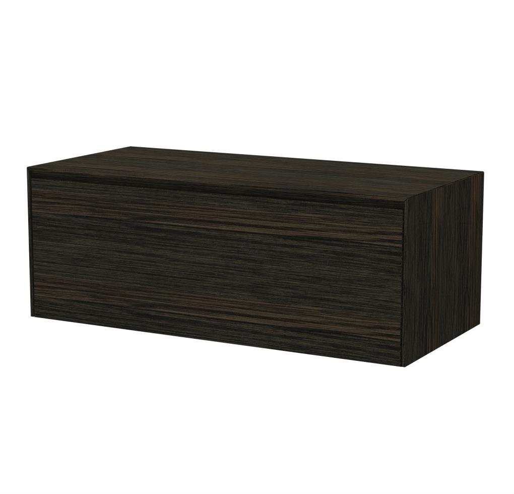 Rect Onderkast 1 lade, 8 mm stolwanden, topblad zonder gat Vulcan Brown