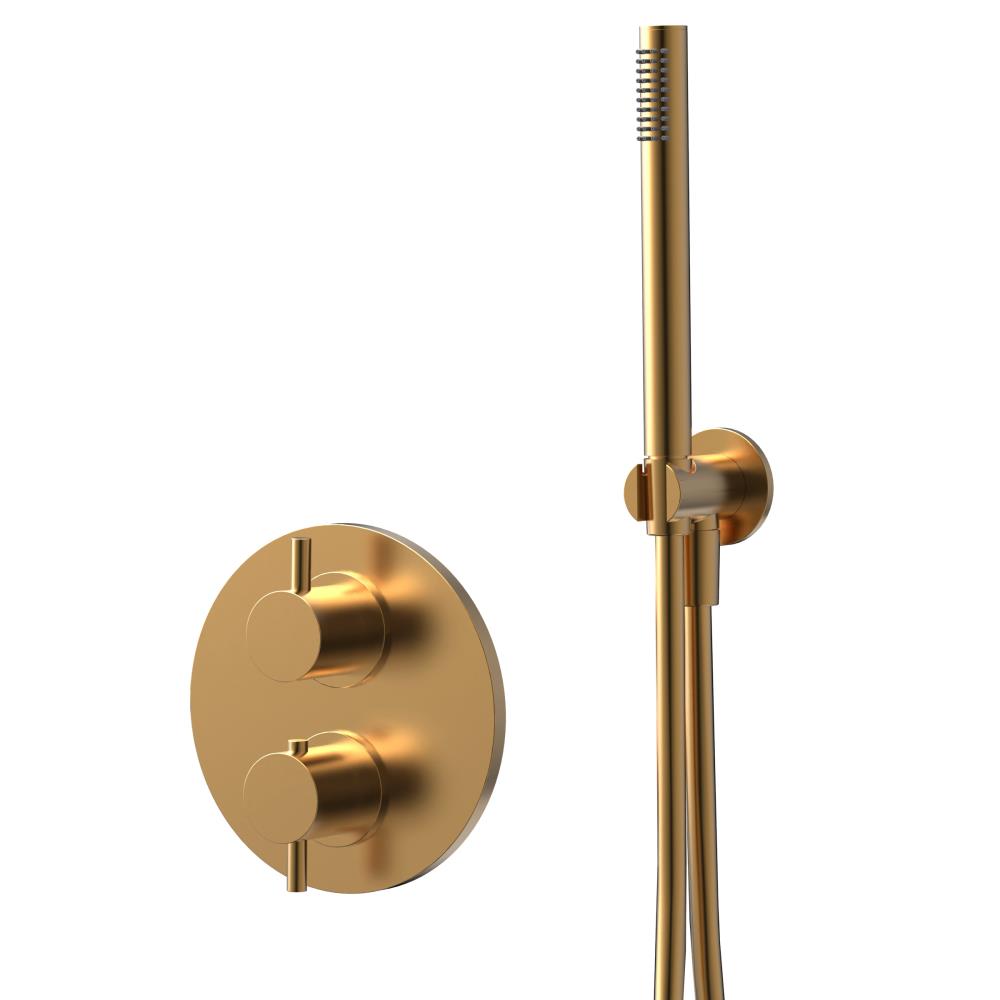 Duero - inbouwset voor bad goud geborsteld incl. Tec-Box
