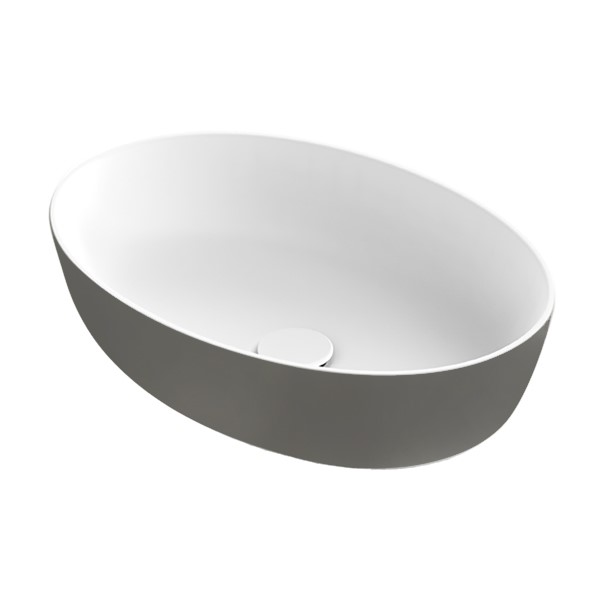 Neo-E Solid Surface waskom 54x38x14 Bicolor wit/grafiet
