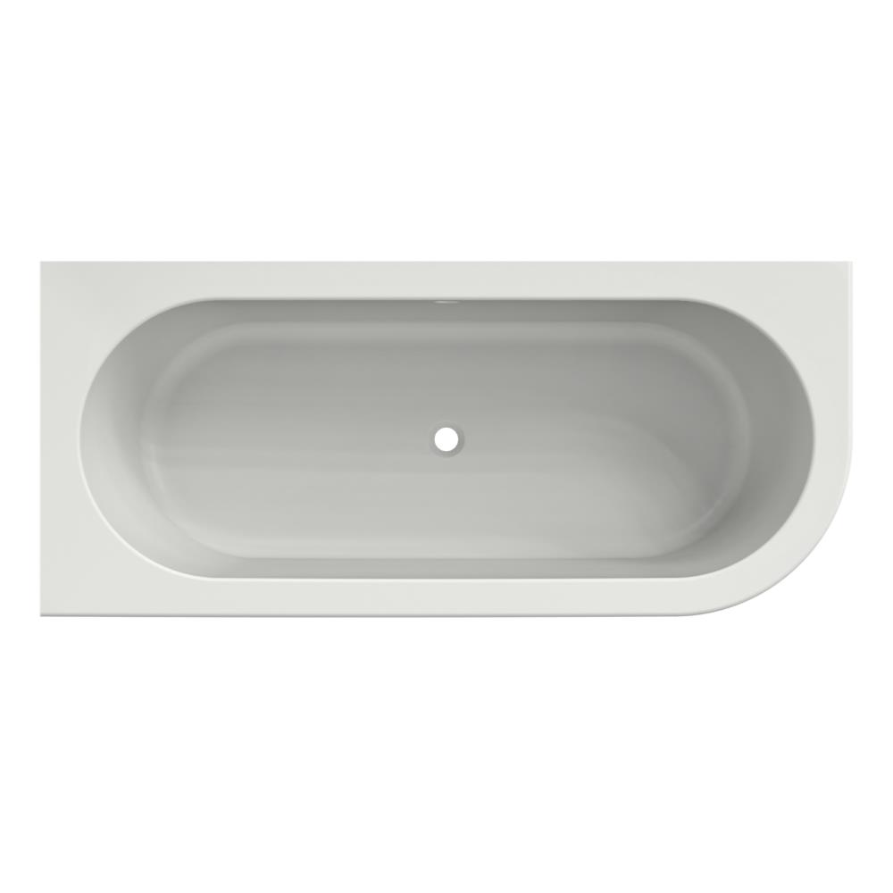 Charley L 165x75x58 hoekbad mat wit, rond overloopgat, zonder afvoer