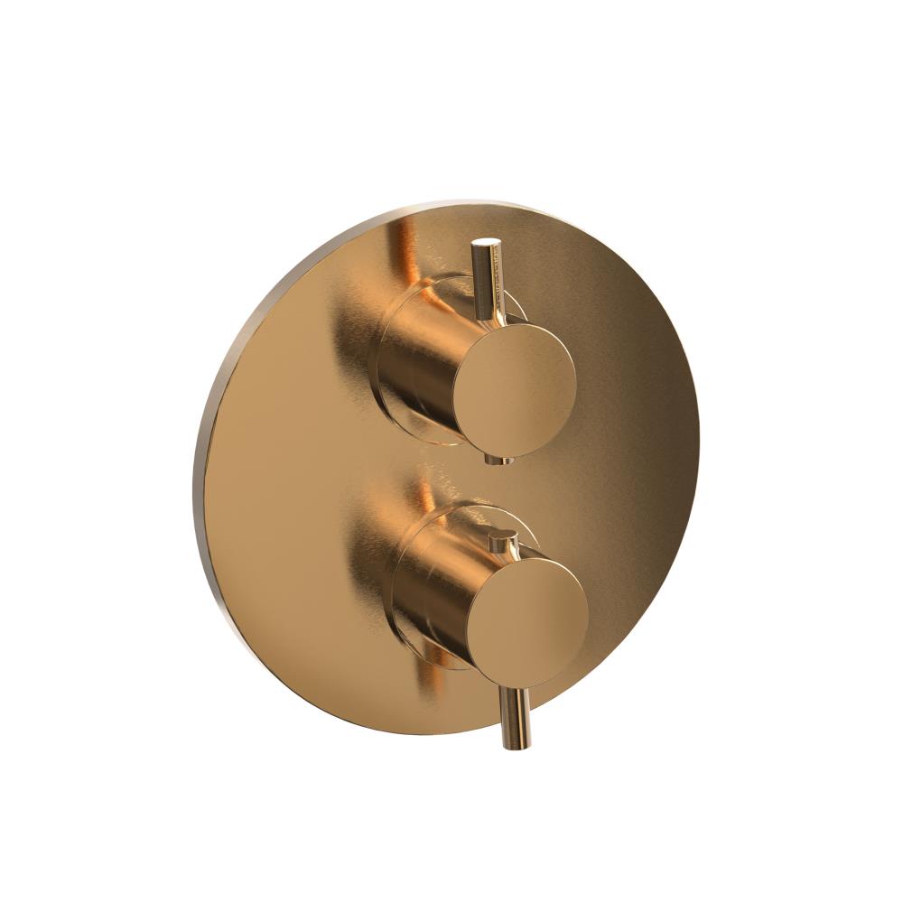 Duero - inbouwthermostaat met 2/3 uitgangen goud geborsteld incl. Tec-Box