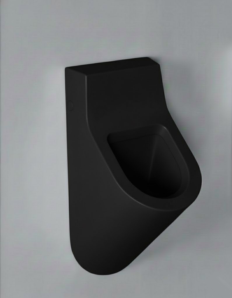 Wand urinoir zwart mat zonder dekselgaten
