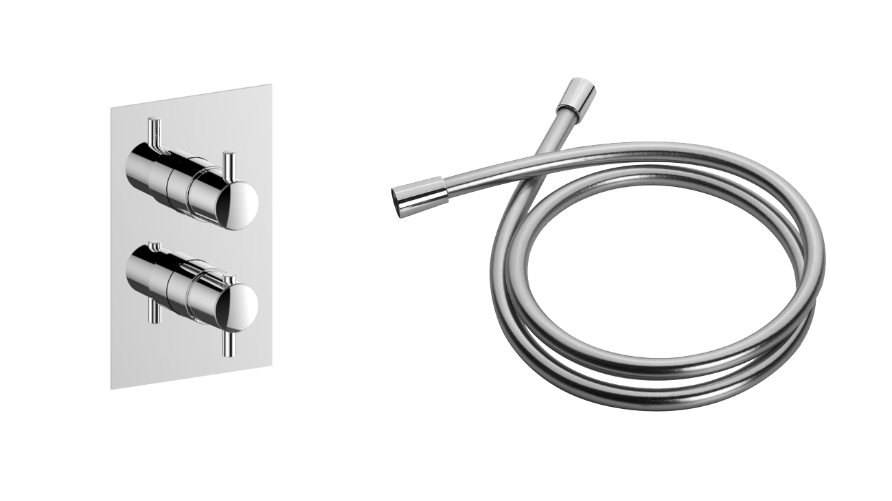 Duero - basisset: inbouwthermostaat en doucheslang chroom. incl. Tec-Box