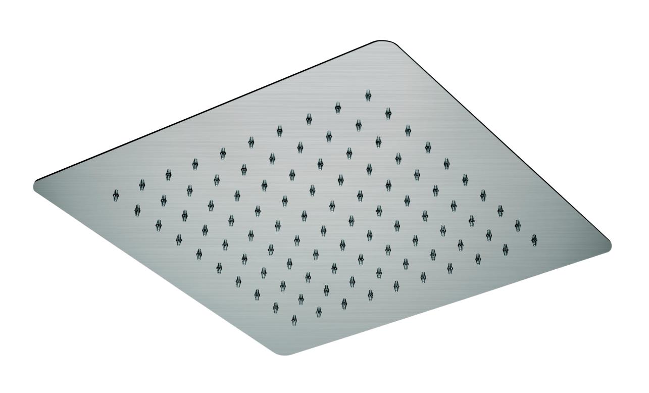 Pure - regendouche inbouw vierkant met afgeronde hoeken 34x34 x2 cm inox