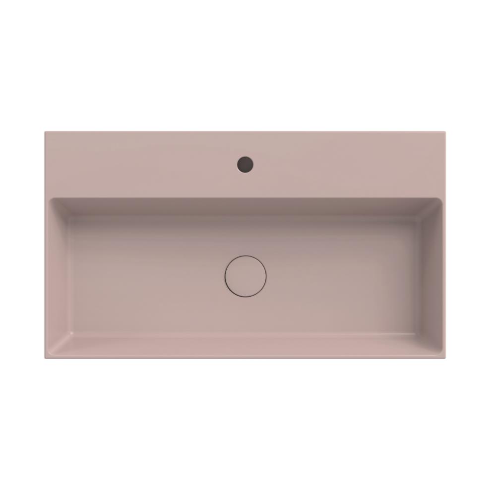 Dolce keramisch wastafelblad met 1 kraangat 80 (81x46) rose mat