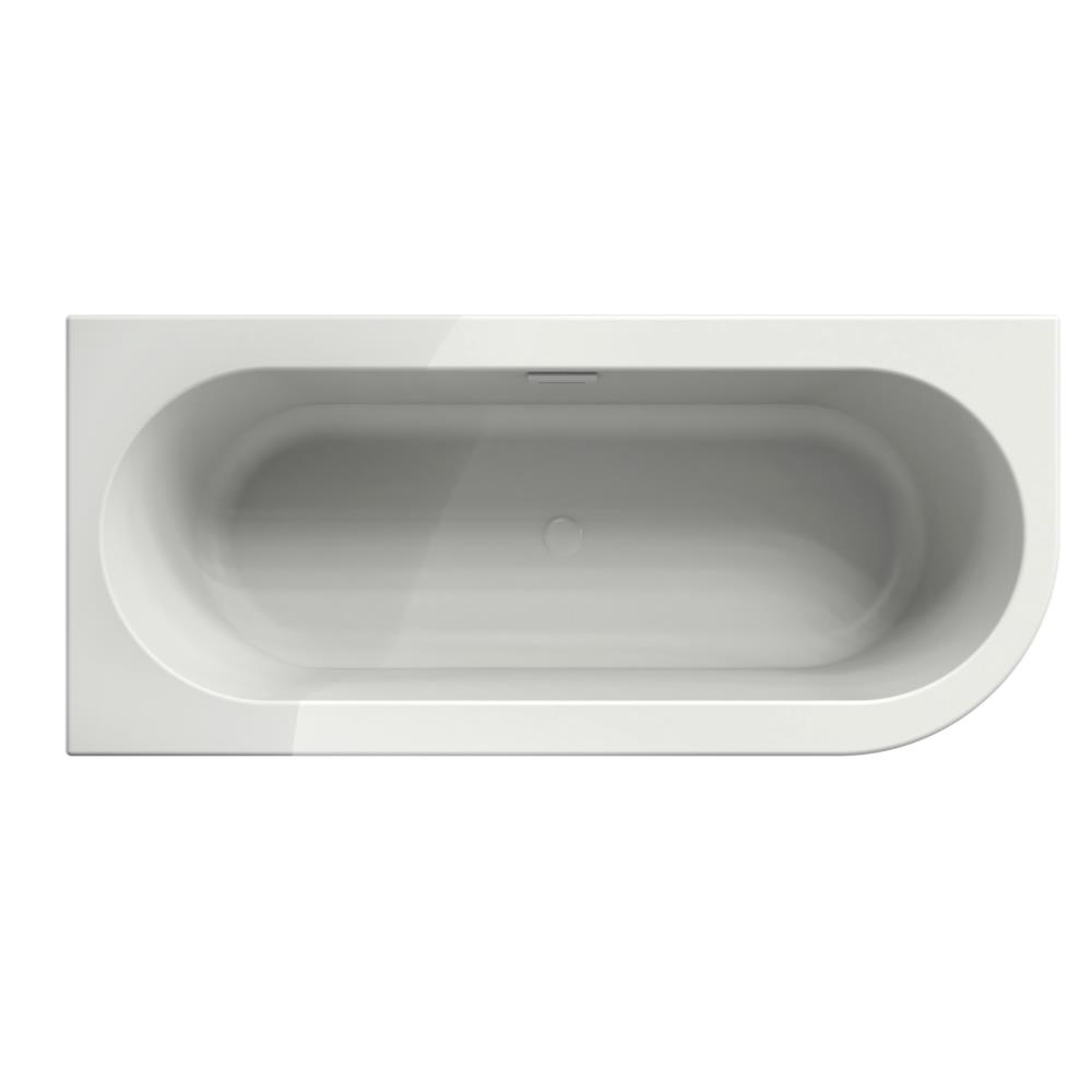 Charley L 180x80x60 hoekbad mat wit incl. waterval vulcombi mat wit