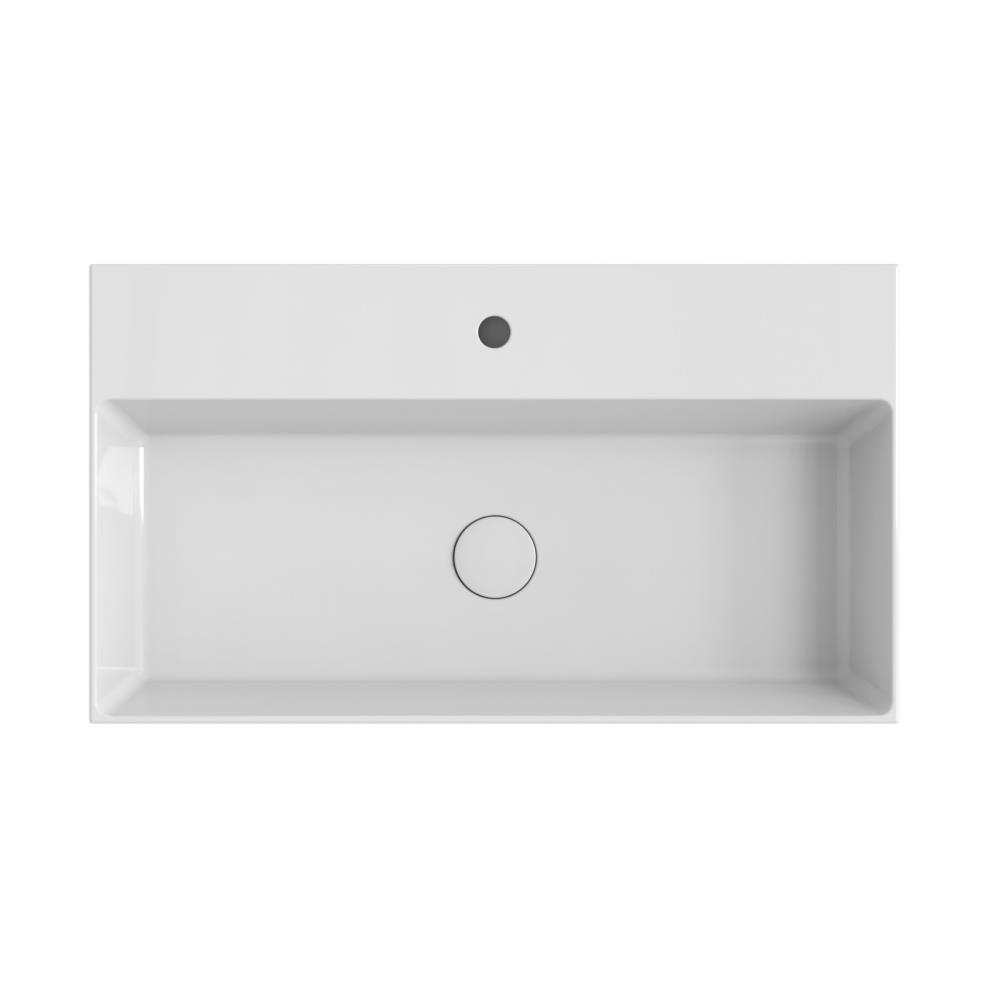 Dolce keramisch wastafelblad met 1 kraangat 80 (81x46) Wit glans