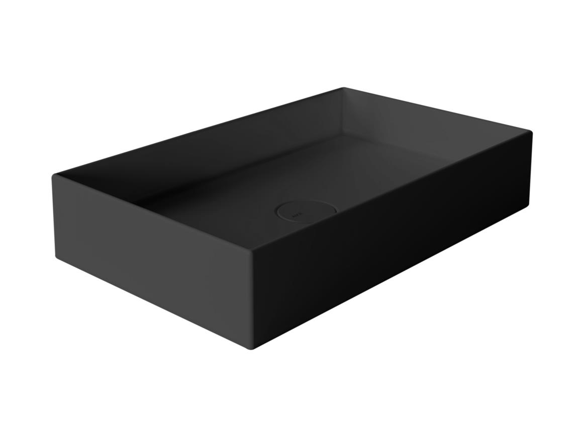 Coco opbouwwastafel 60 x 37 cm, keramisch zwart mat