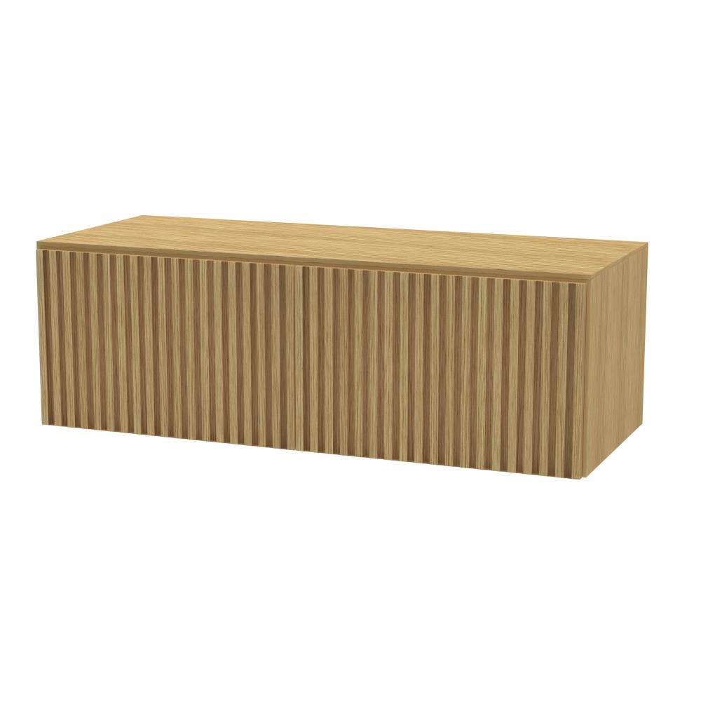 Nerf Badmeubel laag met 2 lades + binnenlade incl. topblad en stolwanden 115x36,8 Blank Oak