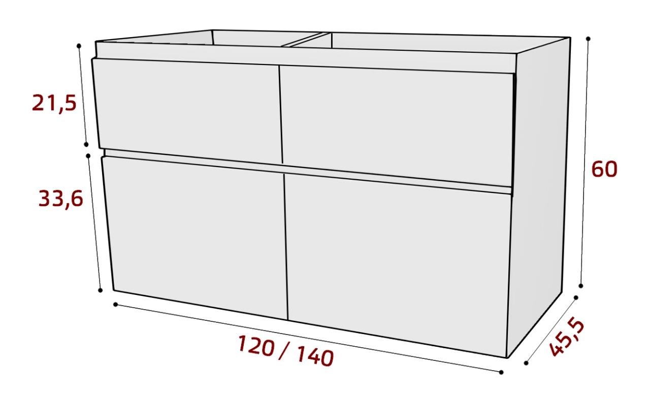 Young Onderkast met 4 lades 120 grijszwart mat 120x60x45,5