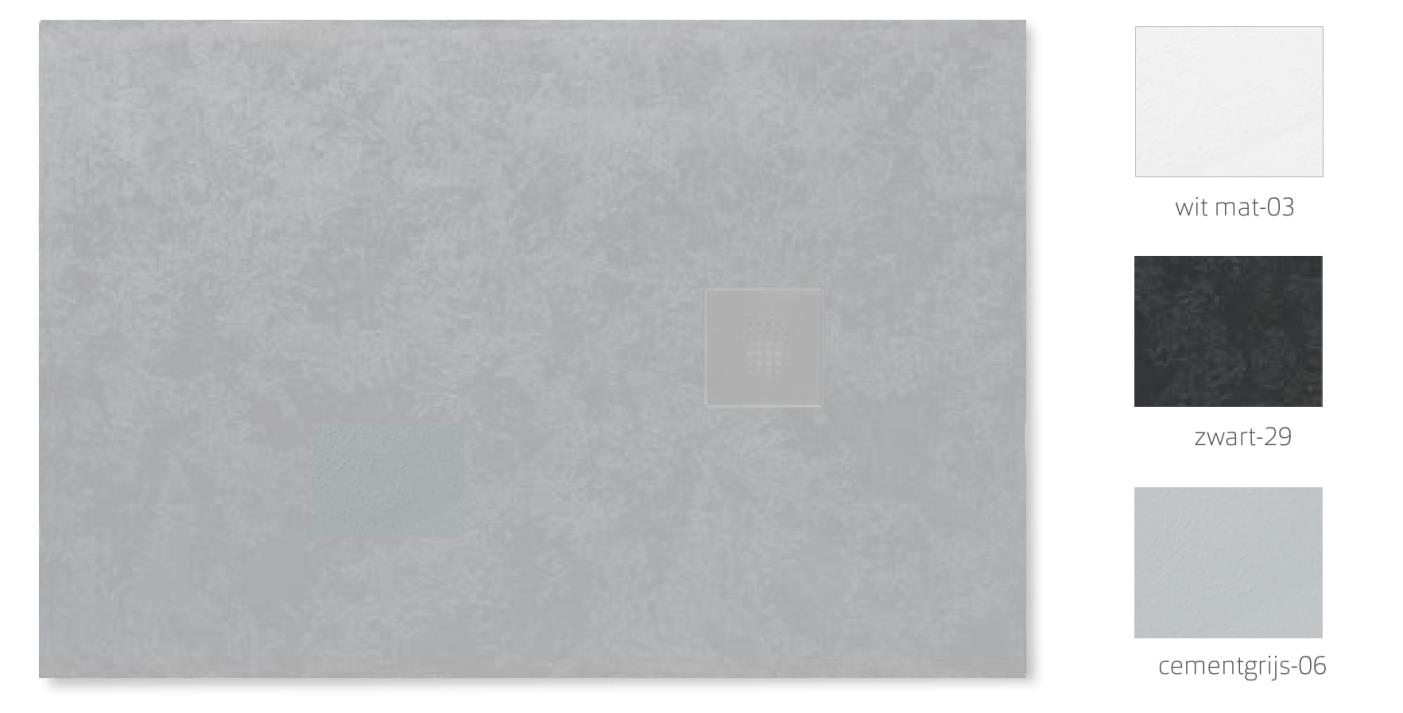 Forte douchevloer ultralight 70x90x2,7, incl afvoer met cover, cement
