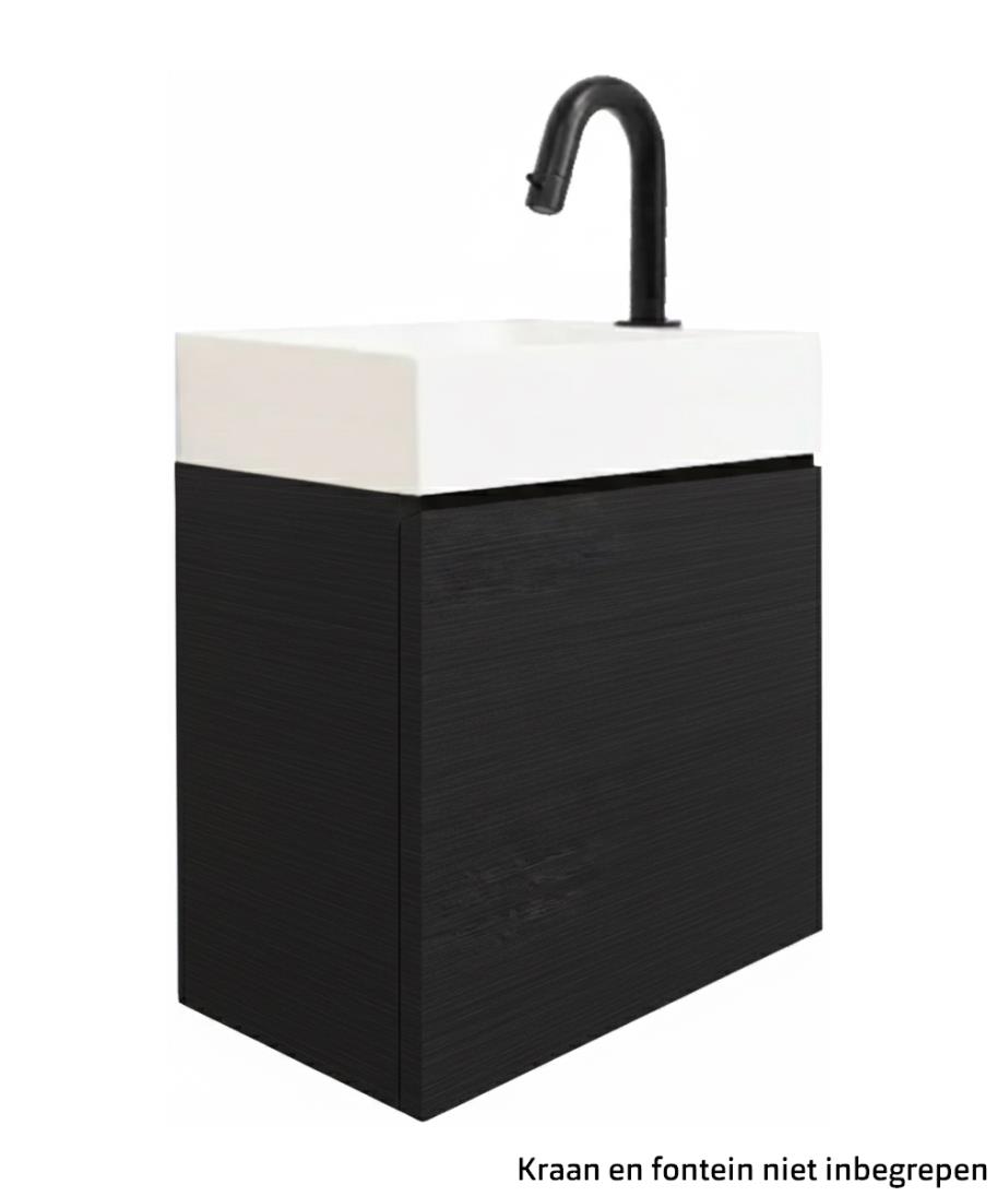 Fonteinkast Rosa rechtsdraaiend 44,5x40x19 black oak