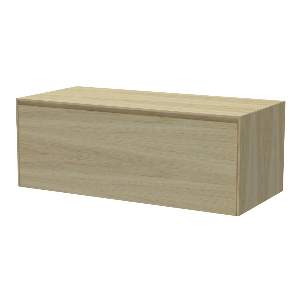 Rect Onderkast 1 lade, 8 mm stolwanden, topblad zonder gat White oak