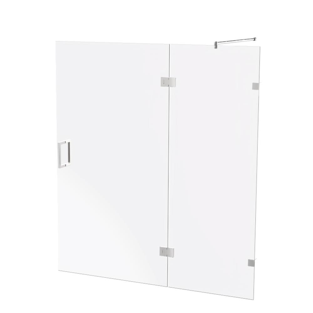 Maatwerk stoom-deur aan zijdeel, 8mm LifeTime veiligheidsglas, tot max 180x200, chroom beslag