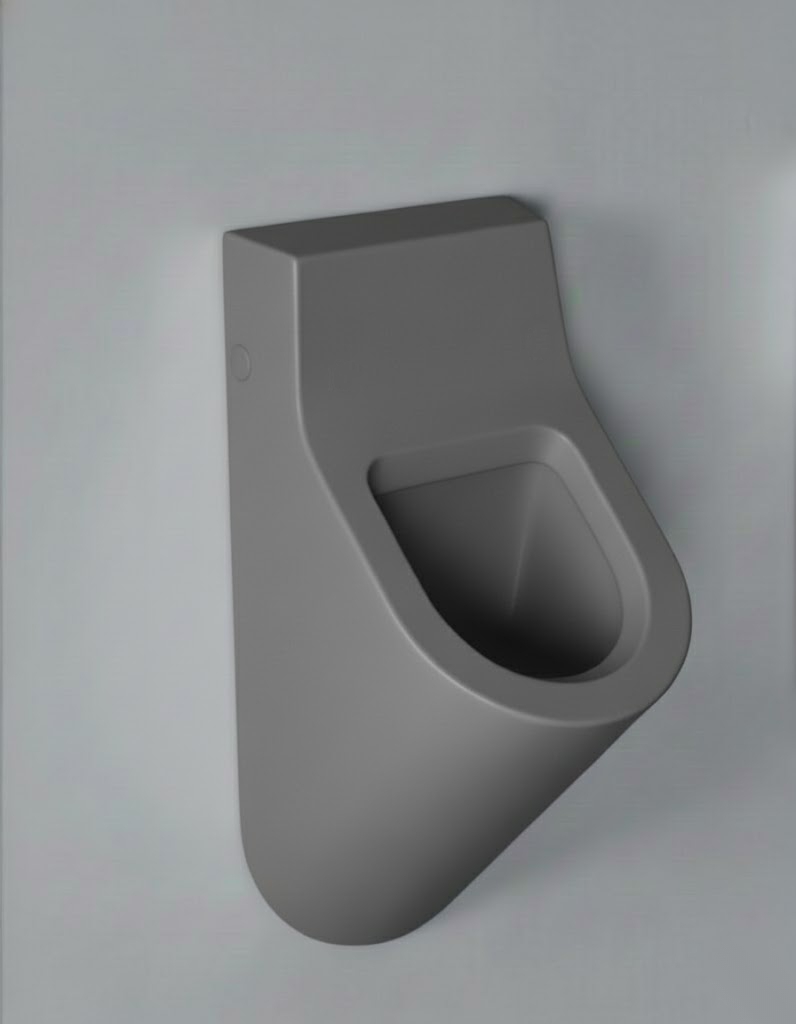 Wand urinoir grijs mat (cement) zonder dekselgaten