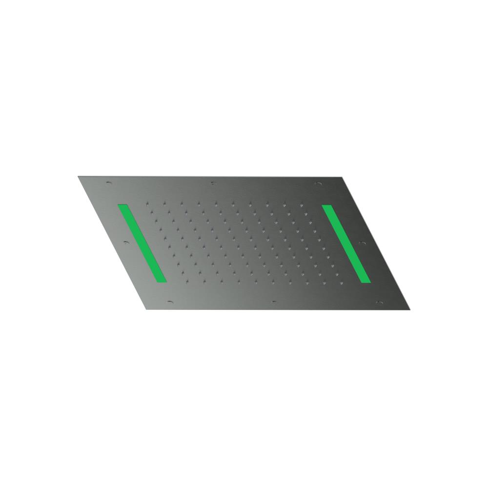 Pure - Regendouche inbouw vierkant met led 43x43 cm PVD grafiet