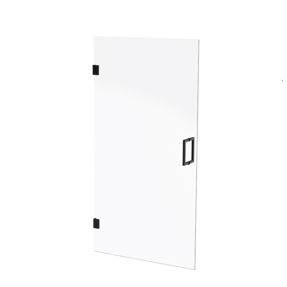 Maatwerk stoom-nisdeur, 8mm LifeTime veiligheidsglas cnc geslepen, max 93x200, mat zwart beslag