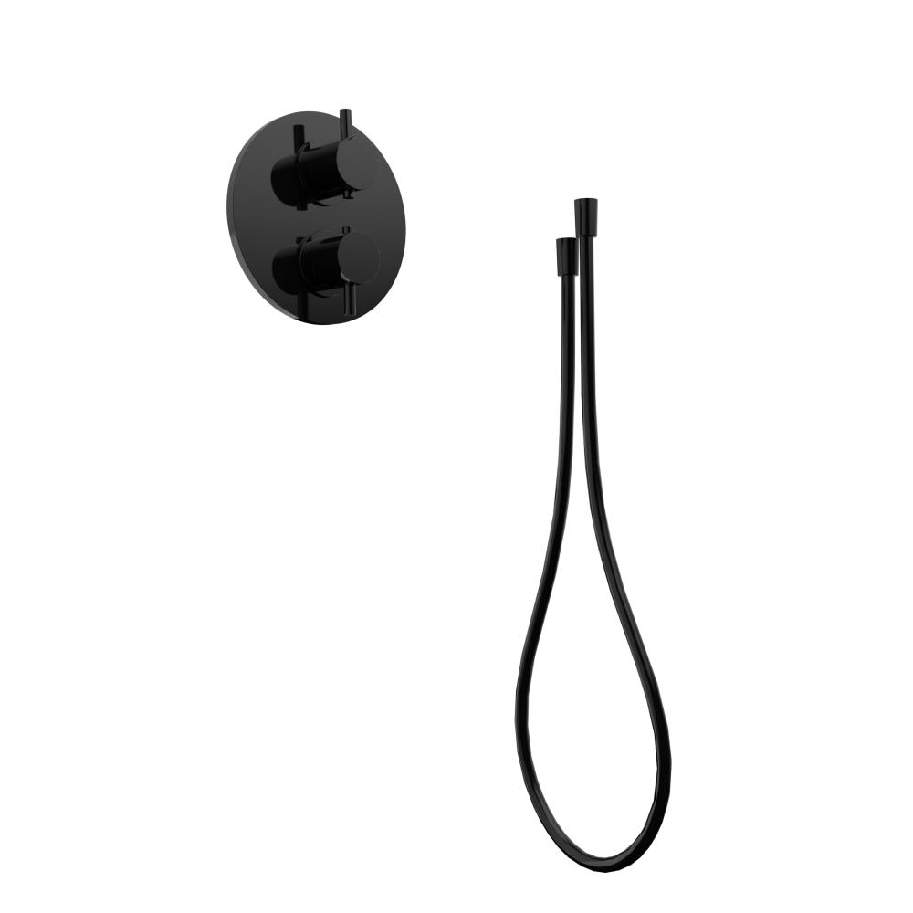 Duero - basisset: inbouwthermostaat en doucheslang zwart mat incl. Tec-Box